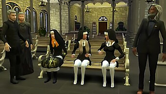 Monjas Recién Ordenadas Seducidas Por Padres Católicos Lujuriosos En Porno Animado 3d