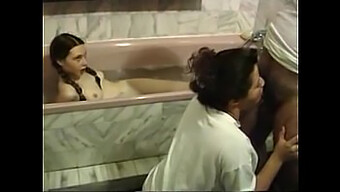 Intimate Bathing Session With Father