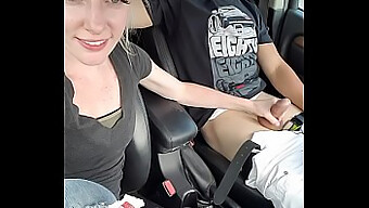 Public Car Blowjob With A Handsjob And Cumshot