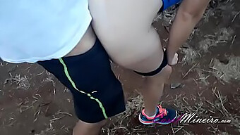 Big Ass Wife Teases With Butt Plug Outdoors