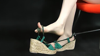 Close-Up Of Asian Sandals With Exposed Toes And Heels