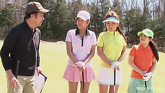 Amateur Japanese Girls Have Wild Sex On The Golf Course