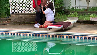 Mature Wife Giving A Poolside Bbc Blowjob