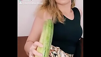 Latin Beauty'S Erotic Journey With A Massive Cucumber: Mimi'S Tantalizing Experience