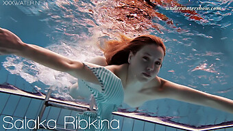 Salaka Ribkina'S Tight Pussy And Big Natural Tits In Public Underwater