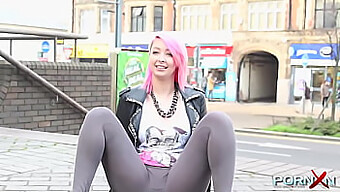 British Teen With Piercing Coyly Pees Outdoors