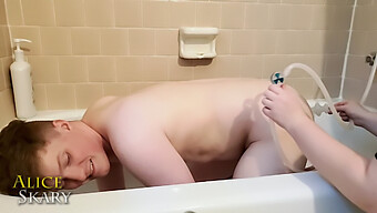 Amateur Bbw'S Anal Douche Session Under Mistress' Supervision