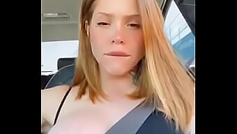 Teen Driver Flaunts Her Big Boobs On The Road