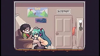 Pixel Art Hatsune Miku在这个动画动漫中唱情色曲调