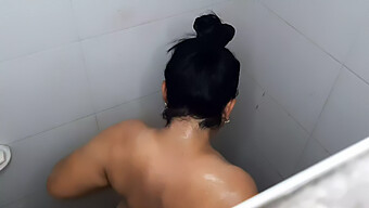 Young Natural Babe Caught On Camera Showering By Her Cousin