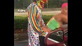 Jasamine Banks Gets Publicly Fucked By Gibby The Clown In Doggystyle Position