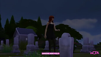 Animationsvideo: Finale Sexuelle Begegnung Auf Einem Friedhof Mit Einem Sims 4-Paar Und Einem Geist